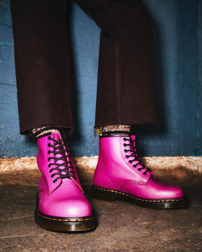 Dr Martens 1460 Smooth Leren Veterlaarzen Heren Roze | NL 278XYU